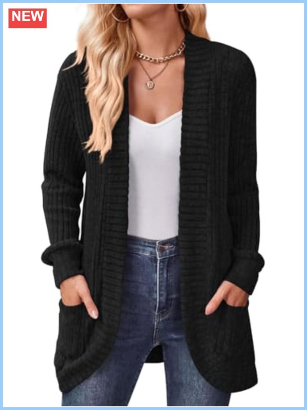 Womens Long Cardigan Sweater Lightweight Open Front Long Sleeve with Pockets